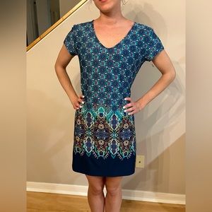 Cute little Linea Donatello tunic dress. Small.  Rich plum and teal. So comfy.